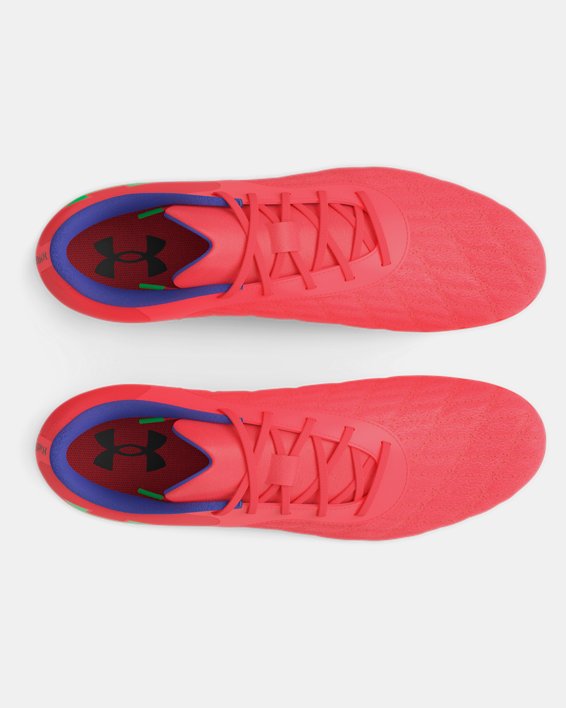 Boys' UA Magnetico Select 3 FG Jr. Soccer Cleats in Red image number 2